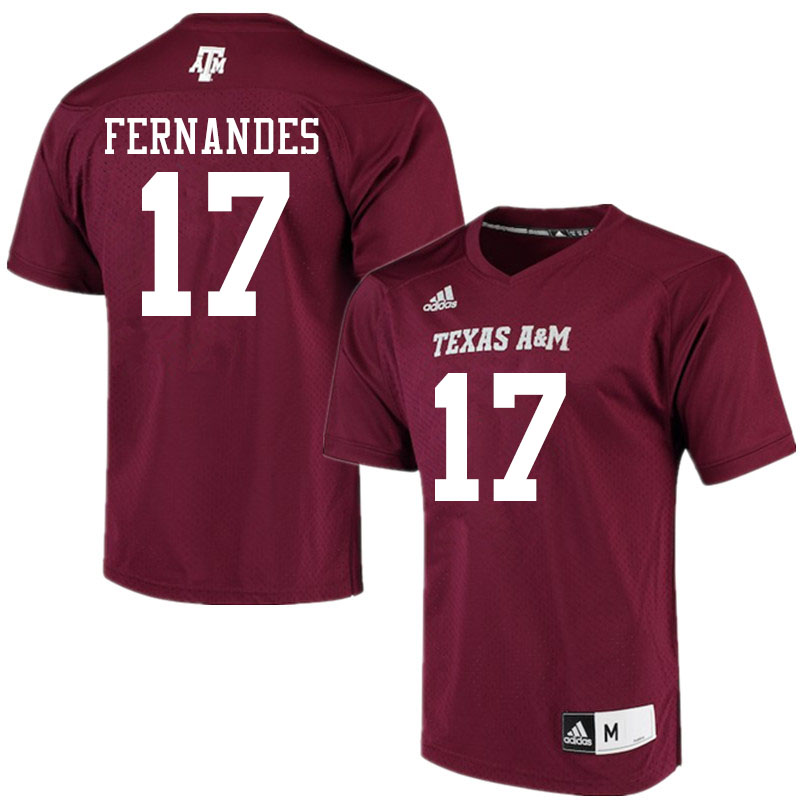 Men #17 Alex Fernandes Texas A&M Aggies College Football Jerseys Sale-Maroon Alumni Player